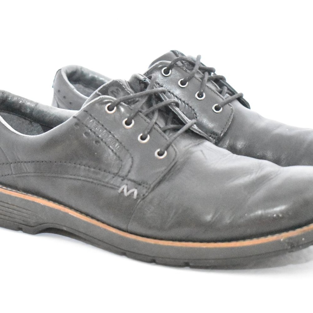 Merrell Realm Black Mens 14 Leather Oxford J42139